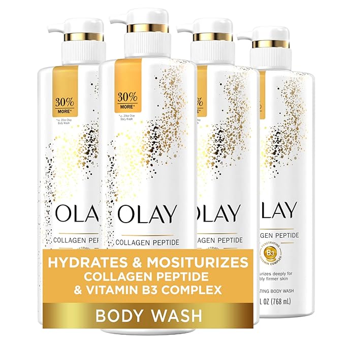 Olay Cleansing & Firming Body Wash with Vitamin B3 and Collagen, 26 fl oz (Pack of 4)