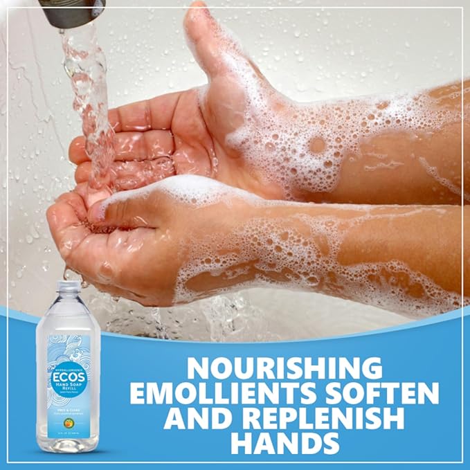 ECOS Supercharged Squeaky Clean: Free & Clear Refill Hand Soap (2 Pack) | Emphasizes both cleaning power friendliness