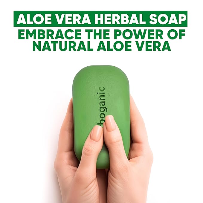 Aloe Vera Herbal Soap | Pack of 6 of 5oz soap Bar | Ideal for Men and Women, Soothing and Nourishing Soap for Moisturization