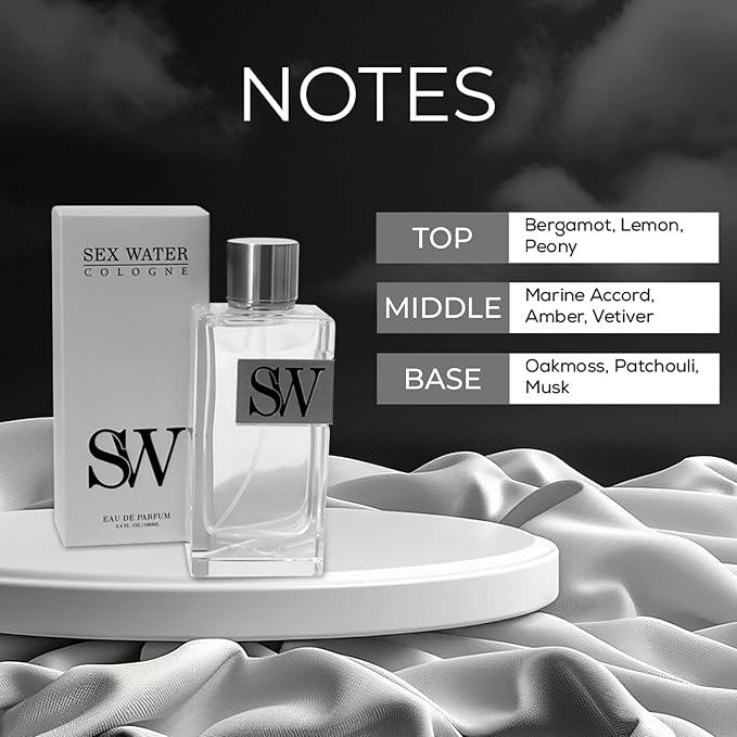 Sex Water Cologne for Men – 2 ml Travel Size Eau de Parfum Spray – Seductive Designer Summer Scent – Long Lasting, Hypoallergenic Masculine Romantic Men’s Fragrance Infused with Bergamot, Amber & Musk