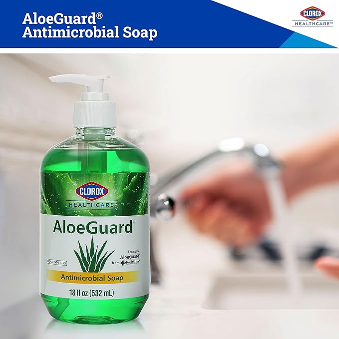 Clorox Healthcare AloeGuard Antimicrobial Soap 18 Ounce Antimicrobial Hand Soap from for Healthcare Professionals | Hand Soap for Everyday Use with Aloe Vera to Soothe & Moisturize Hands