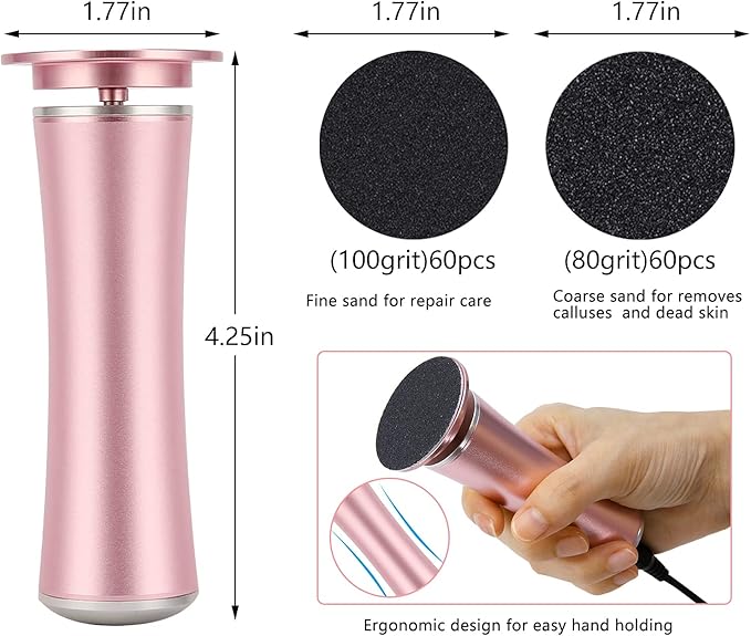 Replacement Sandpaper Discs Set 2 Box(120 pcs - 60 Fine Grit and 60 Coarse Grit) 1.7'' x 1.7'' for Electric Foot File Adjustable Speed Callus Remover Tool Sandpaper Pad Disks