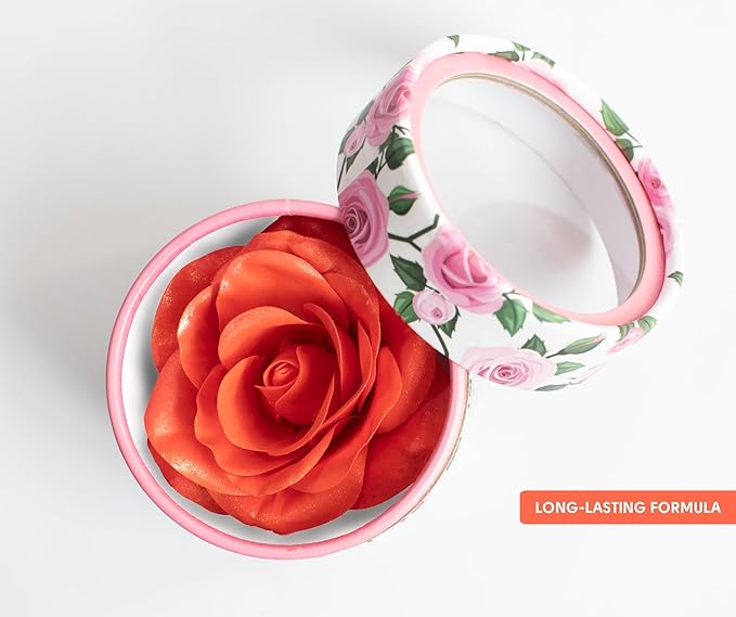 3D petal rose makeup blush gift highlighter Rare beauty blush rubor forma de rosa real rose flower red blush (Orange)