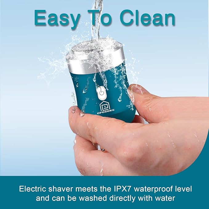 Mini Electric Razor,Wet Dry Electric Shavers for Men Women,30 Day Battery Life,Powerful Men's Shaver Used for face Chest Leg Shaving,Travel Size Toiletries for Travel Car Home,Blue