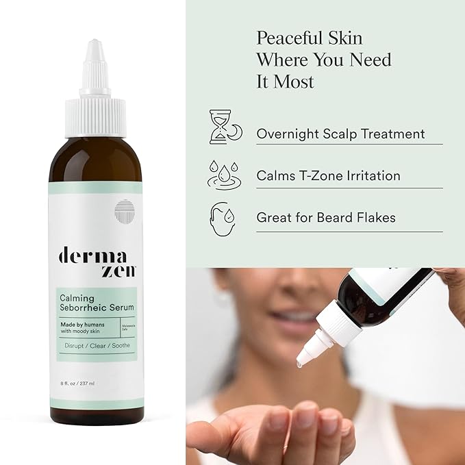 Calming Seborrheic Serum, Dermatologist Recommended, Topical Seborrheic Dermatitis Serum For Scalp, Face, and Body (8oz)