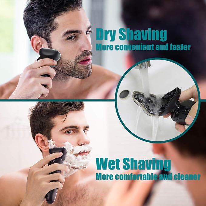 Electric Razor for Men - Rechargeable Electric Shaver for Men, Rechargeable Waterproof Wet Dry Cordless Razor