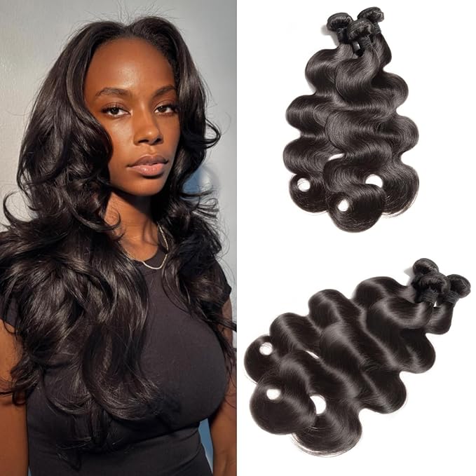 Body Wave Human Hair Bundles 18 18 18 Inch 12A Body Wave Bundles Human Hair 100% Unprocessed Brazilian Virgin Hair 3 Bundles Human Hair Weave Bundles Deals Real Human Hair Natural Black Color