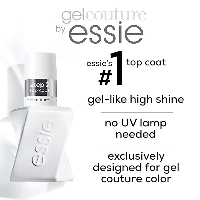Essie Gel Couture Longwear Nail Polish + Top Coat Kit, Scarlet Red Nail Polish, Rock The Runway + Top Coat, Gifts For Women And Men, 0.46Oz Each