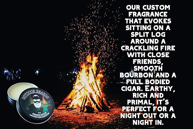 Beard Balm | 2 oz Cleansing Balm for Beards Short or Long | Beard Conditioner for Men | Essential Moisturizer for Every Man's Beard | Leave Hair and Skin Healthy (Around the Campfire)