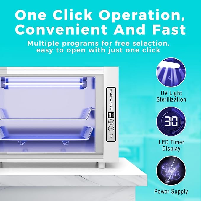 Nail Tool Cabinet, 12L Large Capacity Sanitizer Box Cleaning Supplies, Multi-Functional Nail Cleaner Box Manicure Tool Cleaning Cabinet Equipment Sanitizing for Beauty, Nail Salon Tool, Toys, Towels