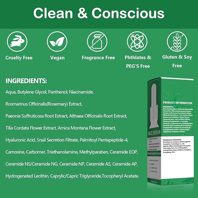 3 Pack 5% Niacinamide Serum with 4% Rosemary Verbena Extract for Harmonized Hydration & Skin Tone (1fl.oz/30ml Each)