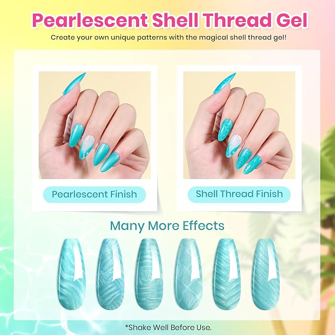 Beetles Gel Nail Polish Set - 20 Colors Summer Gel Polish Pink Blue Green Yellow Pearl Color Gel with Base Glossy & Matte Top Coat Uv DIY Salon Manicure Kit Beach Bash Neon Nails Gift for Women