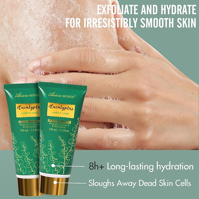 Gift Baskets for her, Spa Gifts for Women-13pcs Eucalyptus At Home Spa Kit with Body Salt, Bubble Bath. Relaxing Bath Sets for Women Gift, Birthday Gifts for Women, Mothers Day Gifts for Mom