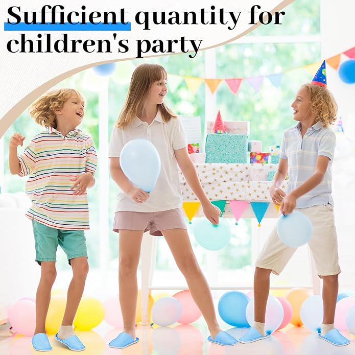 12 Pairs Kids Disposable Slippers for Guests Closed Toe Non Slip Spa Slippers Bulk Soft House Slippers Winter Warm Flip Flops for Boys Girls Travel Hotel Party Indoor Outdoor