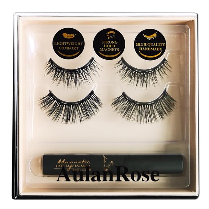Magnetic Eyelashes with Eyeliner, Magnetic Lashes Natural Looking Kit, Reusable Fake Eye Lash, No Glue, Strongest Waterproof Liquid Liner