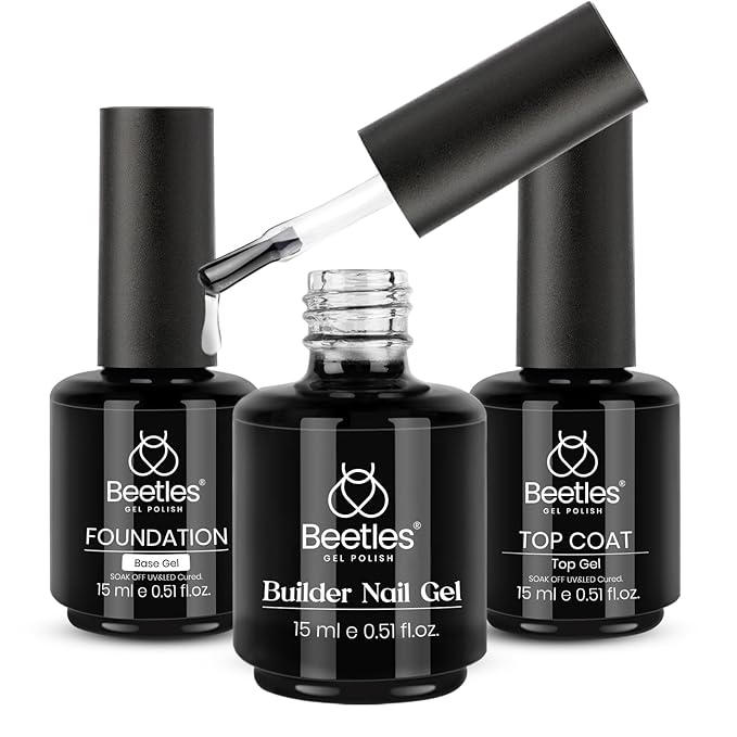 Beetles Top and Base Coat Builder Nail Gel Set with Gel Nail Polish Set