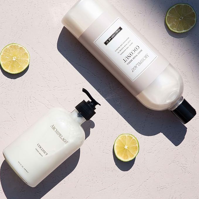 Archipelago Botanicals Coconut Hand Wash Refill, Liquid Hand Soap Refill, Fragrances with Coconut, Lemon Verbena and Lime, 33 fl oz