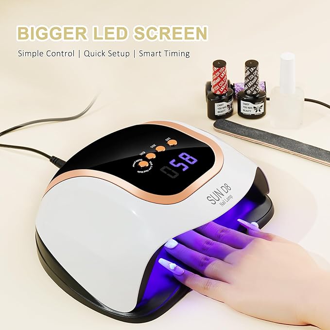 Wisdompark 268W UV LED Nail Lamp, Nail Dryer for Gel Polish, 4 Timers Curing Lamp Professional Nail Light, 66Pcs Uv Beads and Automatic Sensor