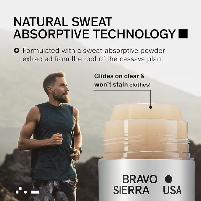 Aluminum-Free Deodorant for Men by Bravo Sierra, 1-Pack-Contains Natural Ingredients–Long Lasting All-Day Odor and Sweat Protection-White Vetiver & Cedarwood, 3.2 oz-Paraben-Free, Vegan & Cruelty-Free