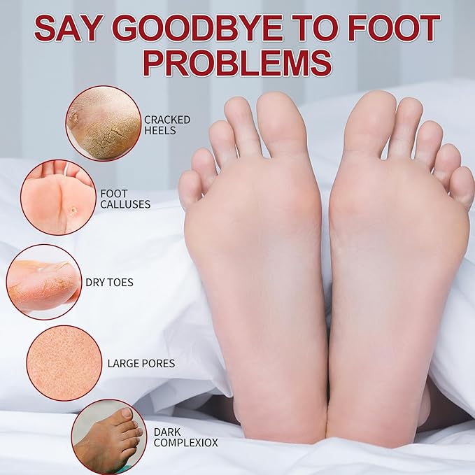 Pedicure Kit Foot Soak Set: Bubble Salt, Sugar Scrub, Massage Mask, Massage Lotion in a Box, 4 Step Foot Spa Kit for Dry Feet,Tired Feet（3 Set Pomegranate)