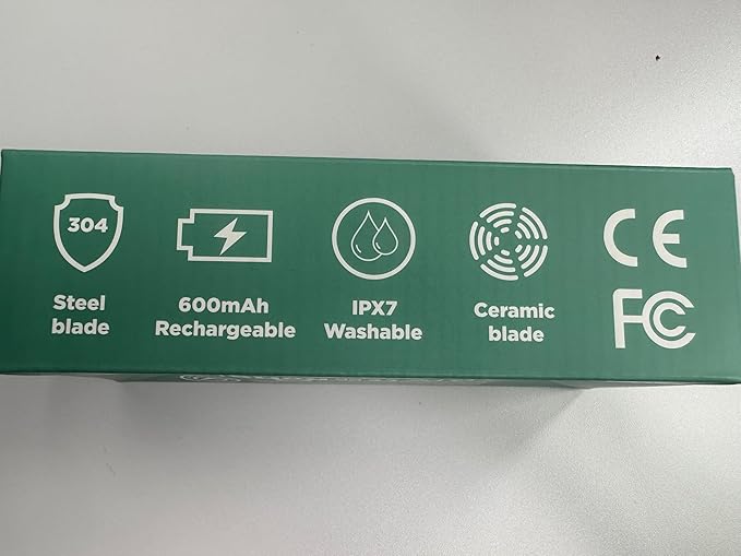 Manscape Bikini Trimmer for Men and Women,IP7X Waterproof Wet/Dry Groin Shaver,Electric Ball Trimmer Pubic Hair Trimmer Shaver,Snap-in Ceramic Blades,Green