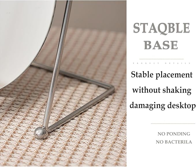 Vanity Desk Table Mirror Makeup Mirror for Desk, Adjustable Rotation Vintage Oval Tabletop Gold Make Up Mirrors for Women