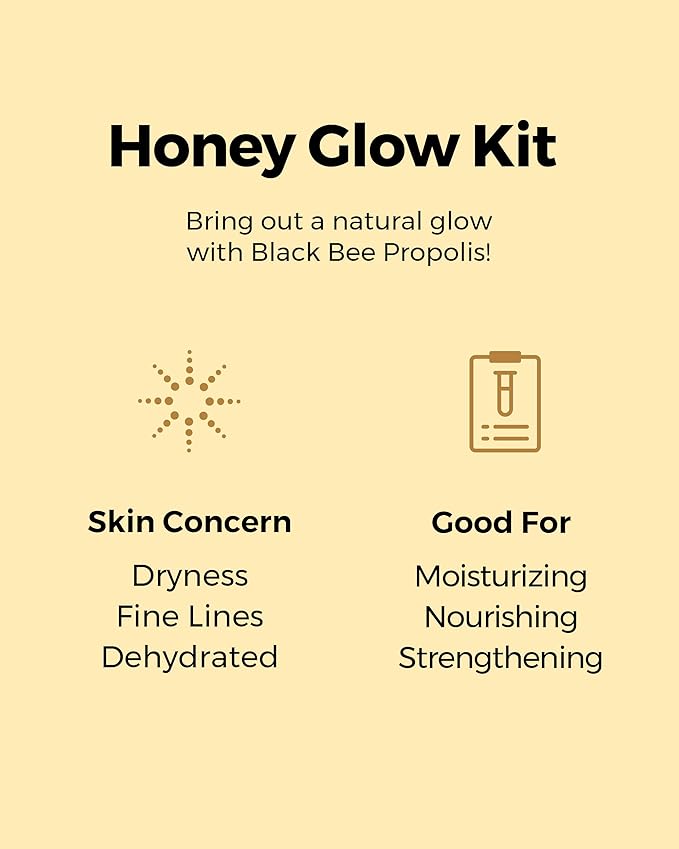 COSRX Honey Glow Kit, Korean Skin Care Set with Propolis Facial Toner, Serum, & Cream, Mothers Day Gifts for Mom, Mini Travel Essentials, Deep Moisture, Hydration, Nourishment, Travel Size Gift Set