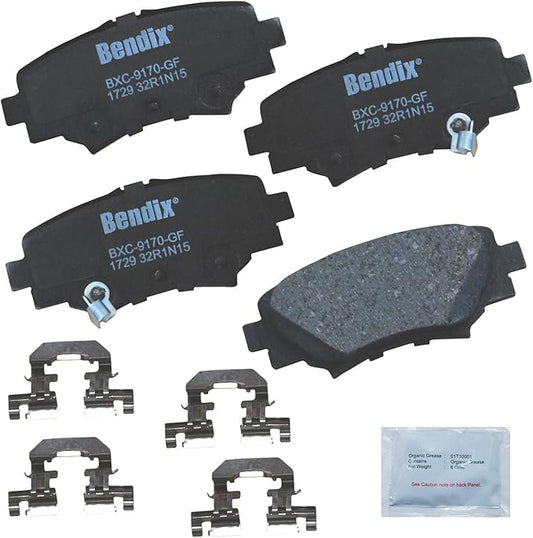 Bendix Priority1 CFC1729 Ceramic Rear Brake Pads for Mazda 3 2018-2014, 3 Sport 2016-2014