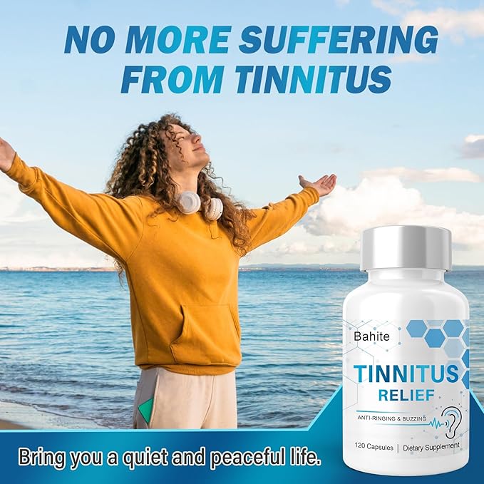 Tinnitus Relief for Ringing Ears, Tinnitus Treatment Supplement for Ear Ringing Relief, Supports Ear Health & Reduces Ringing in Ears, Promotes Peaceful Life & Hearing Comfort, 120 Capsules