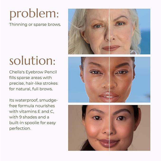 Chella Eyebrow Pencil - Vegan, Gluten Free, Cruelty Free, Paraben Free, Long Wearing, Smooth Consistency (Awesome Auburn)