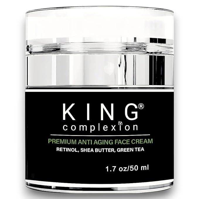 Luxury Mens Skincare - Organic - Retinol Face Cream - Non Greasy - Shea Butter - Green Tea - Look Younger - Easy Pump - Anti Aging Mens Face Cream - Hydrating - Black Owned (1.7 oz)