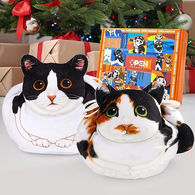 Drawstring Makeup Bag, Cat Makeup Bag, Travel Makeup Organizer, Cosmetic Pouch Bag, Cat Gift for Women, Lay Flat Makeup Bag Gifts for Cat Lovers(2-Pack)