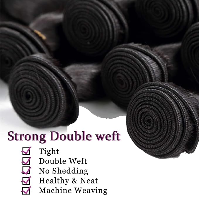 Body Wave Human Hair Bundles 20 22 24 Inch 100% Unprocessed Brazilian Virgin Hair Weave 3 Bundles Human Hair Weft Body Wave Hair Extension for Black Women Natural Black