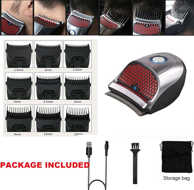 Shortcut Hair Clippers Self-Haircut Kit for Men, Shortcut Self Grooming Haircut Kit with 9 Limited Combs, USB Rechargeable Cordless Electric Hair Trimmer Professional Hair Cutting Machine