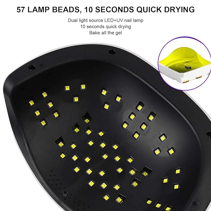 150W Nail Dryer, LED Nail Dryer Lamp, Intelligent Timing Gel Polish Nail Hardening Machine(US)