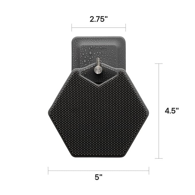 Tooletries - Body Scrubber & Hook - Premium Silicone Scrub for Cleaning, Exfoliating and Invigorating Your Skin - Shower Accessories - Durable & Long Lasting Body Wash Scrubber for Men