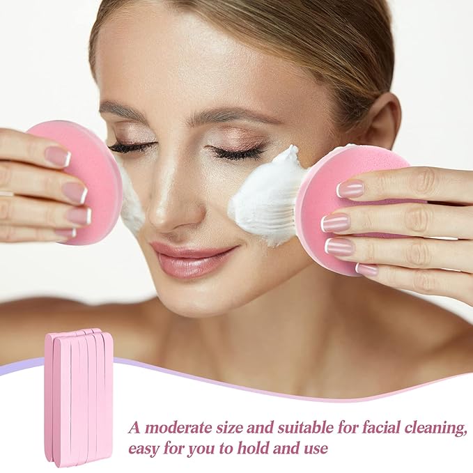 480 Count Compressed Facial Sponges Makeup Removal Round Face Wash Sponge Reusable for Cleansing Exfoliating PVA Spa Facial Pads for Women Esthetician Beauty Remover Supplies(Yellow,purple,blue,pink)