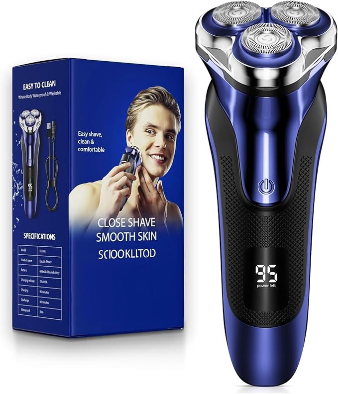 Electric Razor for Men, Electric Shaver for Men Face, Rechargeable Wet Dry Waterproof Cordless Shaver with Pop Up Trimmer