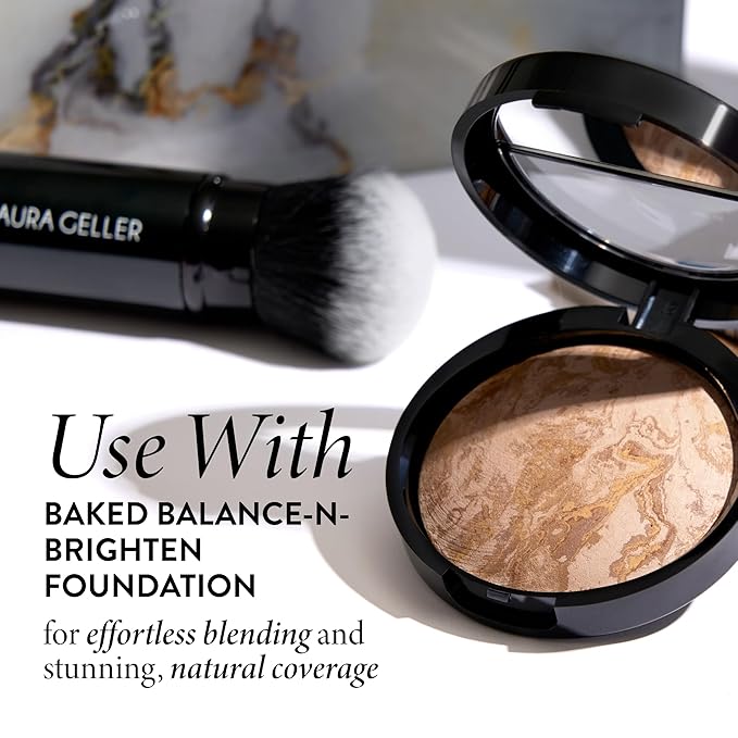 LAURA GELLER NEW YORK Retractable Airbrush Kabuki Brush for All Face Makeup & Foundation for Liquid, Cream and Powder Face Makeup With Aluminum Handle