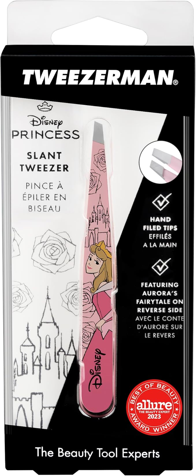 Tweezerman Aurora Slant Tweezer - Eyebrow Tweezers for Women and Men