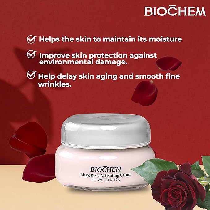 BIOCHEM Black Rose Activating Cream - Face Moisturizer 1.41 oz. / 40