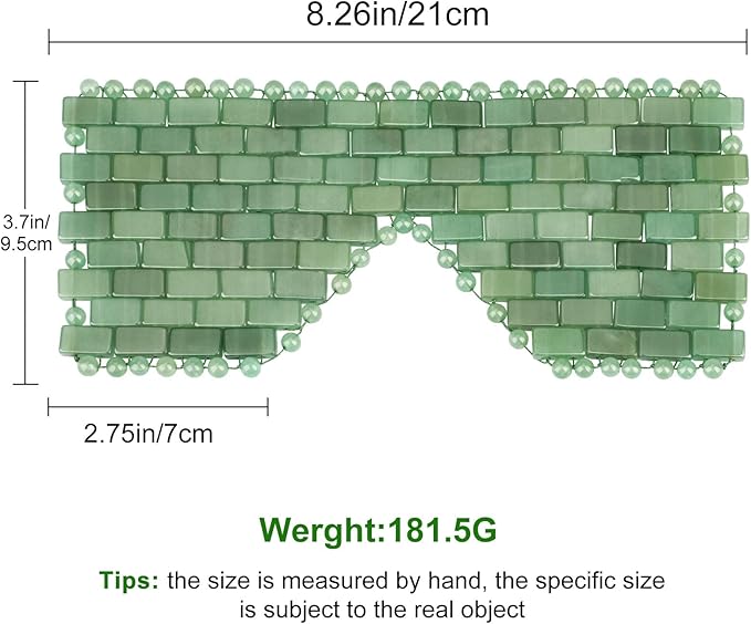 ideayard Jade Eye Mask Cooling Facial Mask 100% All Natural Adventurine Quartz Eliminate Wrinkles, Puffiness & Migraine Relief Mask