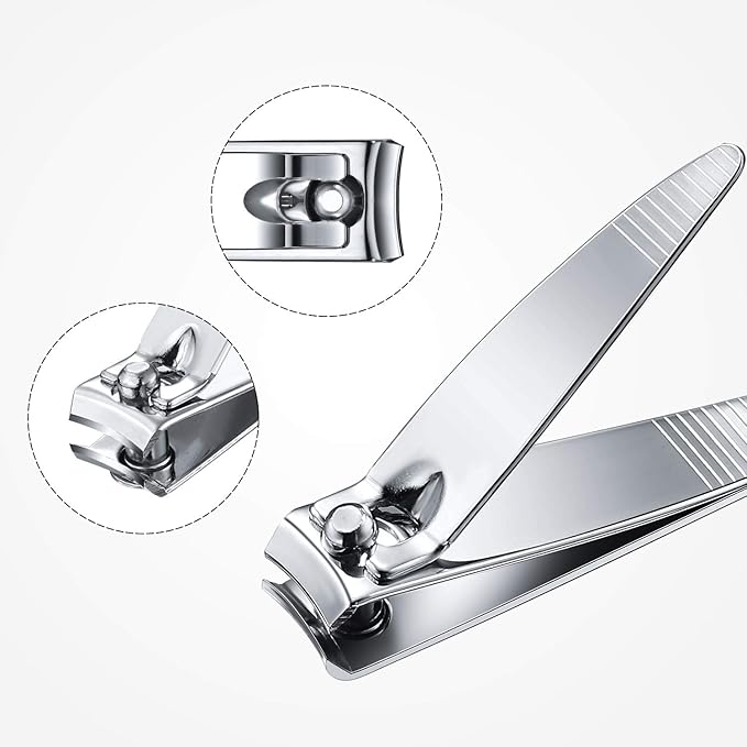 Mudder 100 Pieces Nail Clippers Set Bulk for Men Women Ultra Sharp Stainless Steel Fingernail and Toenail Clippers Flat Portable Travel Fingernails Sturdy Trimmer Pointed Pedicure Manicure Care Tool