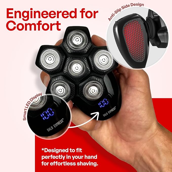 The Bald Express Electric Head Shavers for Bald Men - The Bald Brothers - 5 in 1 Mens Cordless Grooming Kit | Electric Shaving for Bald Men | USB Charge | Skull Shavers