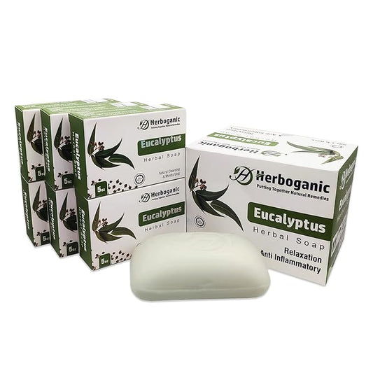 Eucalyptus Herbal Soap | Pack of 6 of 5oz soap Bar | Ideal for Men and Women, Soothing and Nourishing Soap for Moisturization