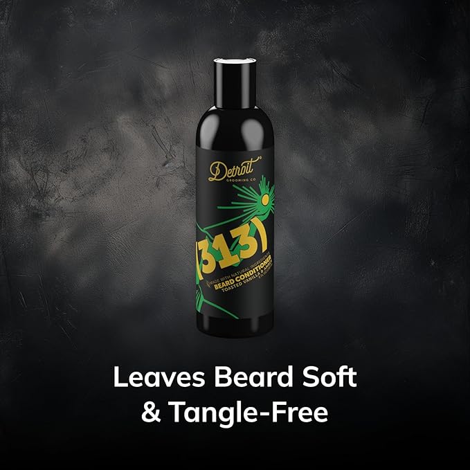 Detroit Grooming Co. Beard Conditioner with Apple Extract & Aloe Vera – Softening, Detangling, and Hydrating Beard Conditioner – 313 (Toasted Vanilla & Amber) - 8oz