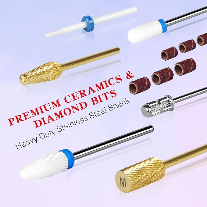 Professional Nail Drill Machine, IMENE 35,000RPM Portable Brushless Nail Drill Rechargeable E-File Nail Drill Perfect for Acrylic, Gel, Natural Nails (Black)