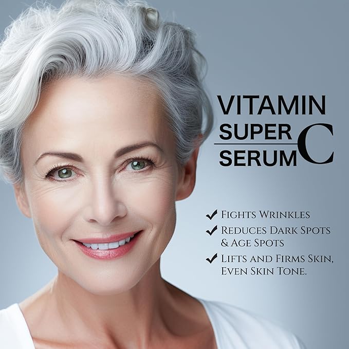 Super Vitamin C Serum for Women over 70, Wrinkle Cream for Face, Anti Aging Cream, Hydrates, Softens, Lifts and Firms Super Vitamin C Serum 1PCS