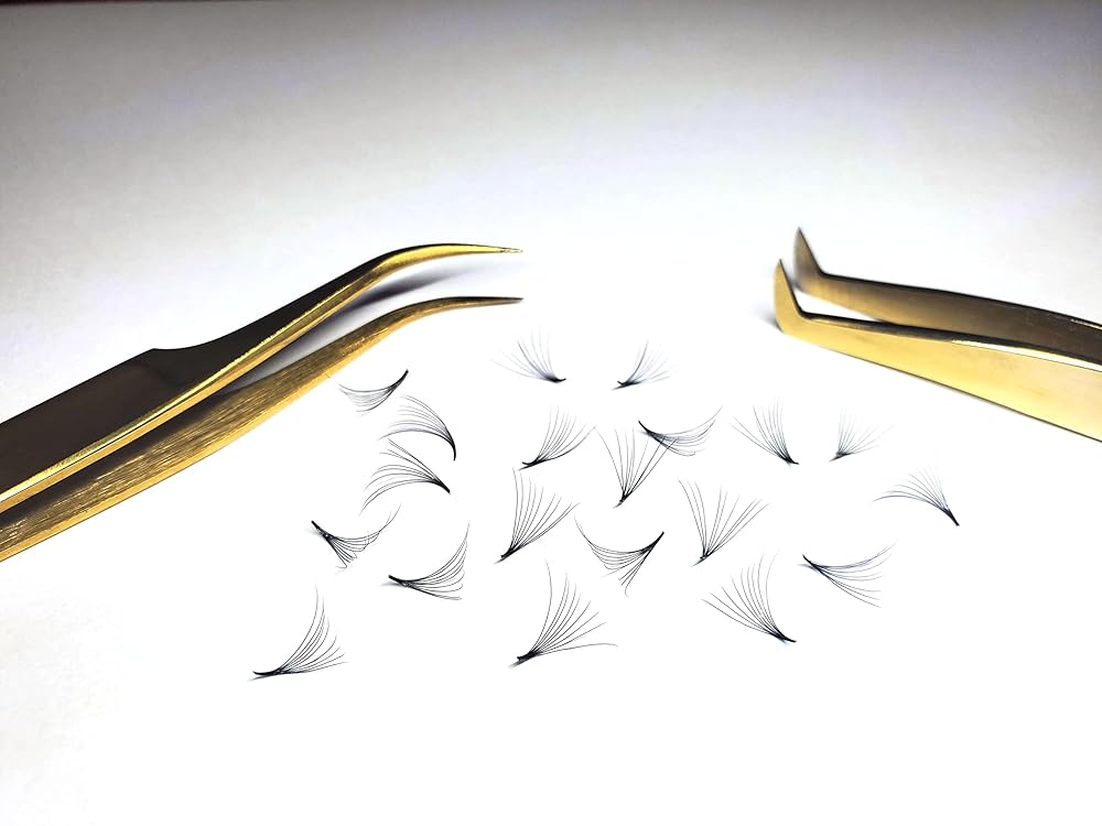 10D - 0.07 C and D Curl 1000 Premade volume fans loose Fans, Handmade eyelash extensions supplies Russian volume lash promade fan (10D - 0.07 - Curl C, 17mm)
