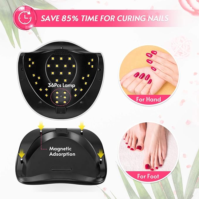 Haomaomao UV LED Nail Lamp, UV Gel Nail Light 120W Nail Dryer，4 Timers Auto Sensor 42 Light Beads Fast Curing UV Led Nail Lamp for Gel Polish Nail Polish Dryer